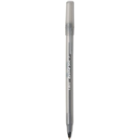 BIC GSF11BK, runder Stic Xtra Precision-Kugelschreiber, schwarze Tinte, 0,8 mm, fein, Dutzend