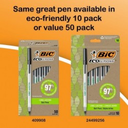 Bic GSMP101BK Runder Stic-Kugelschreiber, mittlere Spitze, 10 Stück/Packung, schwarze Tinte