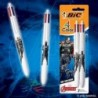 BIC 4-Farben Marvel's Avengers Druckkugelschreiber, Thor und Black Panther Edition, mittlere Spitze, 1,0 mm, weißer Schaft, verschiedene Tintenfarben, Packung mit 2 Stiften