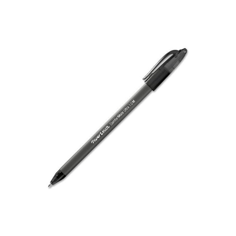 Paper Mate 6130187 Comfortmate Kugelschreiber – mittlere Stiftspitze – schwarze Tinte – schwarzer Schaft – 12/Dutzend