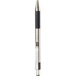 Zebra Pen F-301 Schwarze Kugelschreiber, ultra-stylische schwarze Kugelschreiber aus Edelstahl, Druckkugelschreiber mit komfortablem Griff, schwarze Tinte, Premium für den täglichen Gebrauch – 1,0 mm, 1 Stück