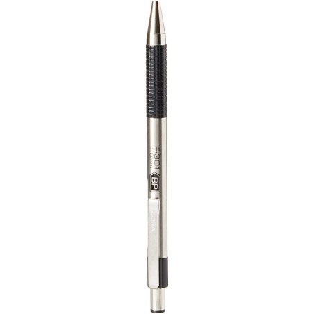 Zebra Pen F-301 Schwarze Kugelschreiber, ultra-stylische schwarze Kugelschreiber aus Edelstahl, Druckkugelschreiber mit komfortablem Griff, schwarze Tinte, Premium für den täglichen Gebrauch – 1,0 mm, 1 Stück