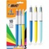 BIC 4-Farben-Druckkugelschreiber, mittlere Spitze, 1,0 mm, verschiedene Tintenfarben, 3er-Pack