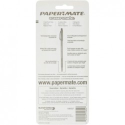 Paper Mate EraserMate Pen Stick, Kugelschreiber, schwarzer Schaft, mittelgroß, 1,0 mm, 3-kariert, schwarze Tinte (SAN-3160458PP)