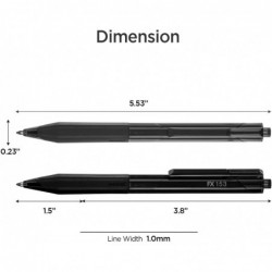 MONAMI FX 153, Druckkugelschreiber, mittlere Spitze (1,0 mm), Mine vom Typ ISO-12757-2, wischfest, ultraweiche F5-Tinte, schwarz, 12 Stück