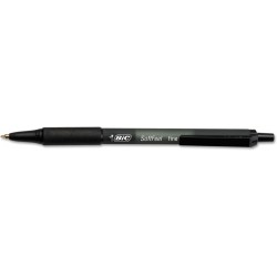 BIC SCSF11BK Soft Feel Druckkugelschreiber, schwarze Tinte, 0,8 mm, fein, Dutzend