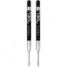 Parker Quink Gel-Metall-Kugelschreiberminen – 0,5 mm feine Spitze – schwarze Tinte – 2er-Pack