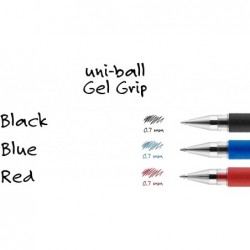 uni-ball 65450 Signo Gel GRIP Rollerball Stick Gelstift, schwarze Tinte, mittleres Dutzend