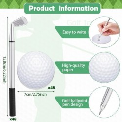 Estune 48er-Pack Golf-Kugelschreiber und Blöcke, Golf-Haftnotizen, coole Golf-Partygeschenke, dekorative Mini-Golfstifte, lustige Sport-Golfschläger-Requisiten, schwarze Geltinte für Bürokollegen, Schreibwaren, Geschenkartikel