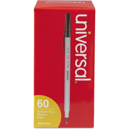 Universal 15613 Economy Kugelschreiber auf Ölbasis, schwarze Tinte, mittel, 60/Packung