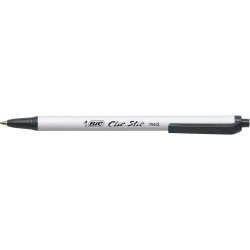 BIC CSM241BLK Clic Stic-Stift, mittlere Spitze, 24/CT, schwarze Tinte/weißer Schaft