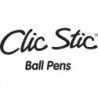 BIC CSM241BLK Clic Stic-Stift, mittlere Spitze, 24/CT, schwarze Tinte/weißer Schaft