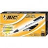 BIC CSM241BLK Clic Stic-Stift, mittlere Spitze, 24/CT, schwarze Tinte/weißer Schaft