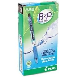 B2P Bottle-2-Pen Recycelter Druckkugelschreiber, schwarze Tinte, 1 mm, Dutzend