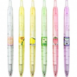 Niedliche Kugelschreiber, süße Stifte, Kawaii-Cartoon-Obst, schwarze Gel-Tinte, 0,5 mm, feine Spitze, Geschenke für Mädchen und Frauen, 6 Stück