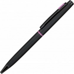 Lanier 4G Mattschwarzer Kugelschreiber – Schwarze glänzende Teile mit mittlerer Spitze, 0,7 mm Cross Style-Mine (mit Akzenten – Pink oder Lila oder Orange oder Blau oder Weiß)