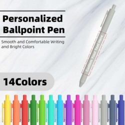 14 Stück personalisierte Kugelschreiber mit sanftem Schreiben, schwarze Tinte, 0,5 mm, individueller Stift, personalisierte Geschenke für Freunde