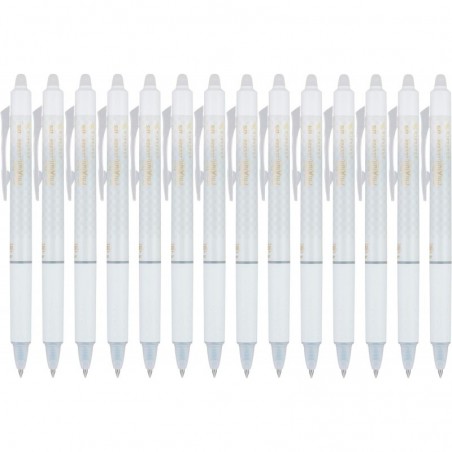 PILOT FriXion Design Collection radierbare Stifte, extrafeine Spitze, weißer Schaft, schwarze Tinte, 14 Stück (12885)