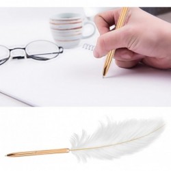 Fancy Feather Schwarz Tinten Stift für Braut Hochzeit Feder Kugelschreiber Plating Pen Sanftes Schreiben für Hochzeit Kugelschreiber Schwarz Feine Spitze, wie beschrieben