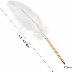 Fancy Feather Schwarz Tinten Stift für Braut Hochzeit Feder Kugelschreiber Plating Pen Sanftes Schreiben für Hochzeit Kugelschreiber Schwarz Feine Spitze, wie beschrieben