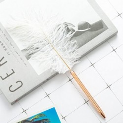 Fancy Feather Schwarz Tinten Stift für Braut Hochzeit Feder Kugelschreiber Plating Pen Sanftes Schreiben für Hochzeit Kugelschreiber Schwarz Feine Spitze, wie beschrieben