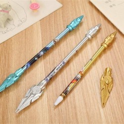 Niedlicher farbiger Gel-Tintenstift in Speerform, niedlicher schwarzer Kawaii-Schreibstift, Kugelschreiber, schwarzer Gel-Tintenstift, Partygeschenk, lustiger Gel-Tintenstift, Schulschreibwaren, Bürobedarf (5 Stück)