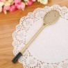 Niedlicher farbiger Gel-Tintenstift mit Badminton-Racket-Motiv, niedlicher schwarzer Kawaii-Schreibstift, Kugelschreiber, schwarzer Gel-Tintenstift, Partygeschenk, lustiger Gel-Tintenstift, Schulschreibwaren und Bürobedarf (5 Stück)