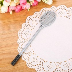 Niedlicher farbiger Gel-Tintenstift mit Badminton-Racket-Motiv, niedlicher schwarzer Kawaii-Schreibstift, Kugelschreiber, schwarzer Gel-Tintenstift, Partygeschenk, lustiger Gel-Tintenstift, Schulschreibwaren und Bürobedarf (5 Stück)