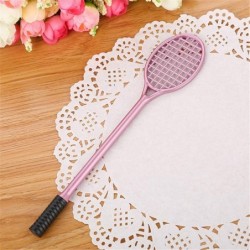 Niedlicher farbiger Gel-Tintenstift mit Badminton-Racket-Motiv, niedlicher schwarzer Kawaii-Schreibstift, Kugelschreiber, schwarzer Gel-Tintenstift, Partygeschenk, lustiger Gel-Tintenstift, Schulschreibwaren und Bürobedarf (5 Stück)