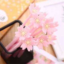 Niedlicher farbiger Gel-Tintenstift mit romantischen Blumen, niedlicher Kawaii-Schreibstift in Schwarz, Kugelschreiber, Gel-Tintenstift mit schwarzer Tinte, Partygeschenk, lustiger Gel-Tintenstift, Schul- und Bürobedarf (5 Stück)