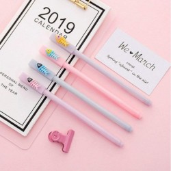 Gel-Tintenstift mit Tier-Fischgräten-Motiv, süßer Kawaii-Schreibstift in Schwarz, Kugelschreiber, Gel-Tintenstift mit schwarzer Tinte, Partygeschenk, lustiges Schul- und Büromaterial (5 Stück)