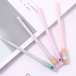 Gel-Tintenstift mit Tier-Fischgräten-Motiv, süßer Kawaii-Schreibstift in Schwarz, Kugelschreiber, Gel-Tintenstift mit schwarzer Tinte, Partygeschenk, lustiges Schul- und Büromaterial (5 Stück)