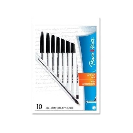 Paper Mate 1.2 Stick-Kugelschreiber mit mittlerer Spitze, 10 Stifte mit schwarzer Tinte (70616)