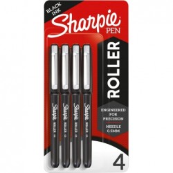 Sharpie® Tintenroller, Nadelspitze, 0,5 mm, schwarze Tinte, 4er-Pack