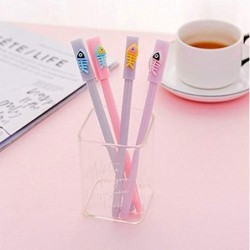 Gel-Tintenstift mit Tier-Fischgräten-Motiv, süßer Kawaii-Schreibstift in Schwarz, Kugelschreiber, Gel-Tintenstift mit schwarzer Tinte, Partygeschenk, lustiges Schul- und Büromaterial (7 Stück)