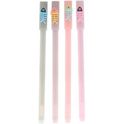 Gel-Tintenstift mit Tier-Fischgräten-Motiv, süßer Kawaii-Schreibstift in Schwarz, Kugelschreiber, Gel-Tintenstift mit schwarzer Tinte, Partygeschenk, lustiges Schul- und Büromaterial (7 Stück)