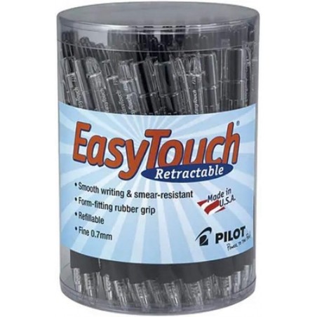 Pilot EasyTouch Druckkugelschreiber, feine Spitze (0,7 mm), schwarz, 36/Packung (54058)