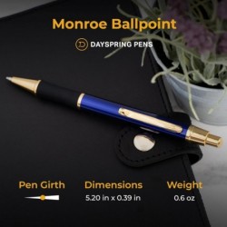 Personalisierter Kugelschreiber von Dayspring Pens | Monroe-blauer Stift mit individueller Gravur in Geschenkbox | Geschenk für Geburtstage, Beförderungen und Jubiläen | Druckkugelschreiber mit Klickmechanismus und schwarzer Tinte