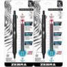 Zebra Pen X-701 Druckkugelschreiber, 0,7 mm feine Spitze, schwarze Tinte, entspiegeltes mattschwarzes Finish (29811) – 2er-Pack