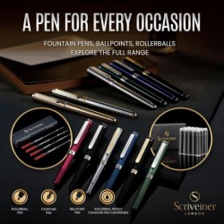 Scriveiner-Kugelschreiber in Schwarzlack – atemberaubender Luxus-Stift mit 24-Karat-Gold-Finish, schwarze Schmidt-Mine, bestes Kugelschreiber-Geschenkset für Männer und Frauen, professionelles Chefbüro, schöne, ausgefallene Designer-Stifte