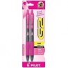 Brustkrebs (3) Pilot G2 Awareness Pink Stifte mit schwarzer Tinte, einziehbarer Geltinten-Rollball, feine Spitze, 2er-Pack