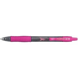 Brustkrebs (3) Pilot G2 Awareness Pink Stifte mit schwarzer Tinte, einziehbarer Geltinten-Rollball, feine Spitze, 2er-Pack