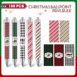 Tenceur 100 Stück Weihnachtsstifte, Weihnachts-Geltintenstifte, Weihnachts-Neuheitsstifte, Großpackung Weihnachts-Kugelschreiber, Weihnachts-Rollerball-Stift, Themenstift, Weihnachtsgeschenk für Schule, Büro, Zuhause (klassische Elemente)