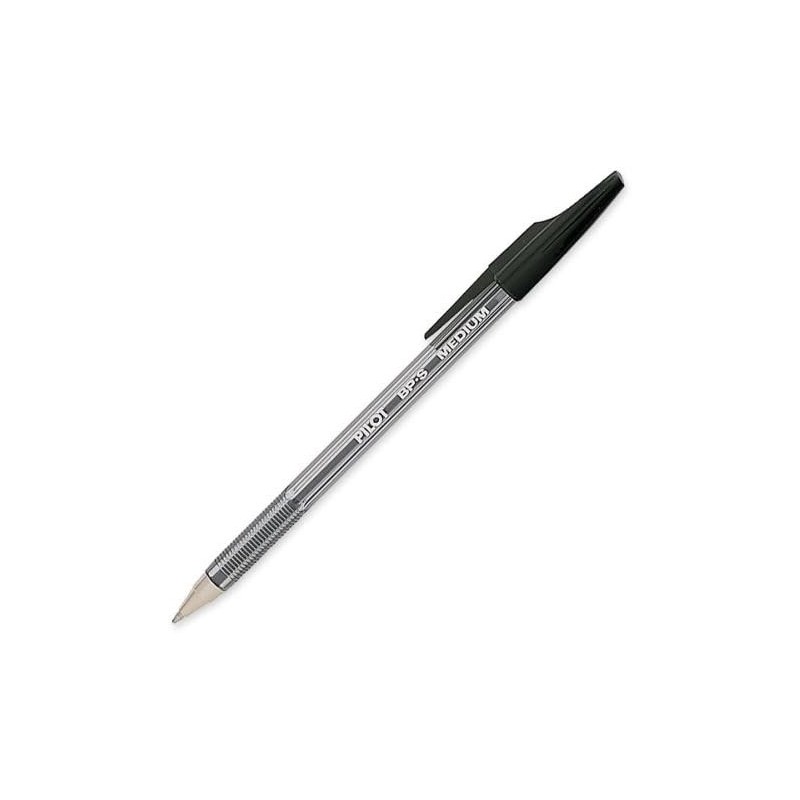 Pilot Better Kugelschreiber – Mittlere Stiftspitze – 1 mm Stiftspitze – Schwarze Tinte – Kristallklarer Schaft – 1 Dutzend