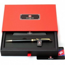 Swiss Expert Roller Ballpen mit kostenloser Gravur, Kugelschreiber, nachfüllbarer Stift, einziehbarer mittelgroßer Nachfüllstift mit schwarzer Tinte, personalisierte Geschenke für Männer und Frauen, edle Geschenkbox