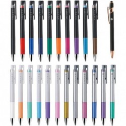 Pilot Juice up 04 Gel-Tintenstift, einziehbar, 0,4 mm, ultrafeine Spitze, 22 Farben, Set (LJP200S4-10C, LJP120S4-6CP, LJP120S4-6CM), mit Original-Stylus-Kugelschreiber