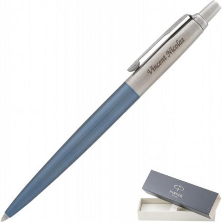 Dayspring Pens Parker Jotter Kugelschreiber – Waterloo Blue, personalisierte Gravur, idealer Geschenkstift mit schwarzer Tinte