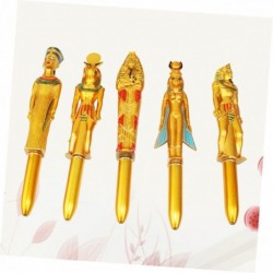 NUOBESTY 30 Stück sanftester Schreibstift, Gel-Tintenstift, Flüssigtintenstift, Königsstatue-Schild – Punktstift, schwarze Tinte, ägyptische Pharaonenfigur, süße ägyptische Figur, einzigartiger Stift für Kinder