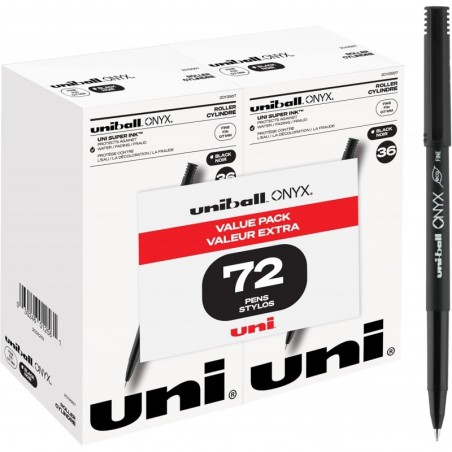 Uniball Onyx Tintenroller, 72er-Pack, 0,7 mm feine schwarze Stifte, Gel-Tintenstifte | Bürobedarf, Stifte, Kugelschreiber, Farbstifte, Gelschreiber, feine Spitze, Stifte mit sanftem Schreiben