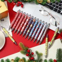 Weihnachtskugelschreiber, 150 Stück, Großpackung, Weihnachtsstifte, 0,5 mm, einziehbare schwarze Tinte, dekorative Stifte, Weihnachtsparty-Geschenkstifte fürs Büro, Partyzubehör, Frauengeschenk